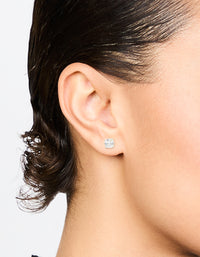 Sterling Silver Cubic Zirconia Cushion Cut  Stud Earrings - link has visual effect only