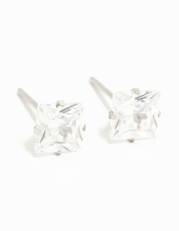 Waterproof  Diamante Stainless Steel Stud Earrings