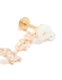 Gold Plated Surgical Flower Crawler Flat Back Studs - link has visual effect only