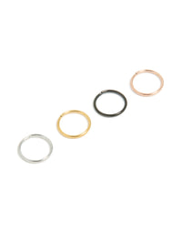 Plain Surgical Steel Nose Rings 4-Pack - link has visual effect only