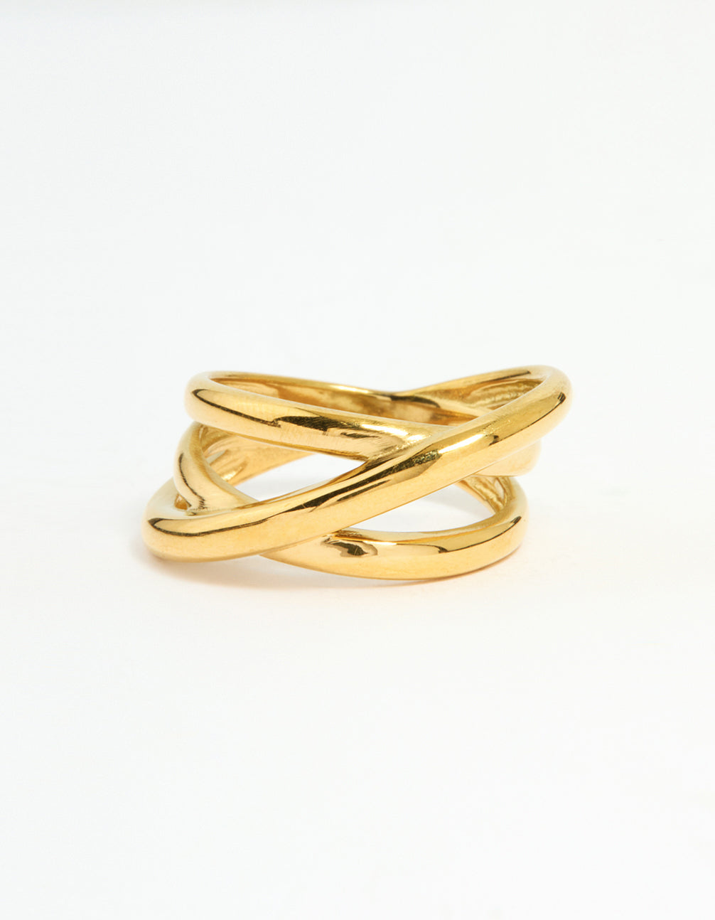 Waterproof Gold Plated Stainless Steel Multi Row Wrap Ring