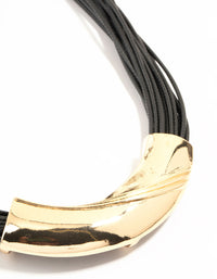 Black & Gold Textured Statement Necklace - link has visual effect only