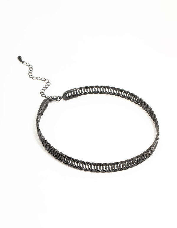 Black Thin Loop Choker Necklace