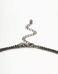 Black Diamante Double Chain Twisted Necklace & Earrings Set - link has visual effect only