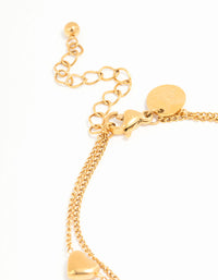 Waterproof Gold Plated Stainless Steel  Heart Charm Bracelet - link has visual effect only