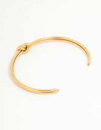 Waterproof Gold Plated Stainless Steel Knotted Wrist Cuff - link has visual effect only