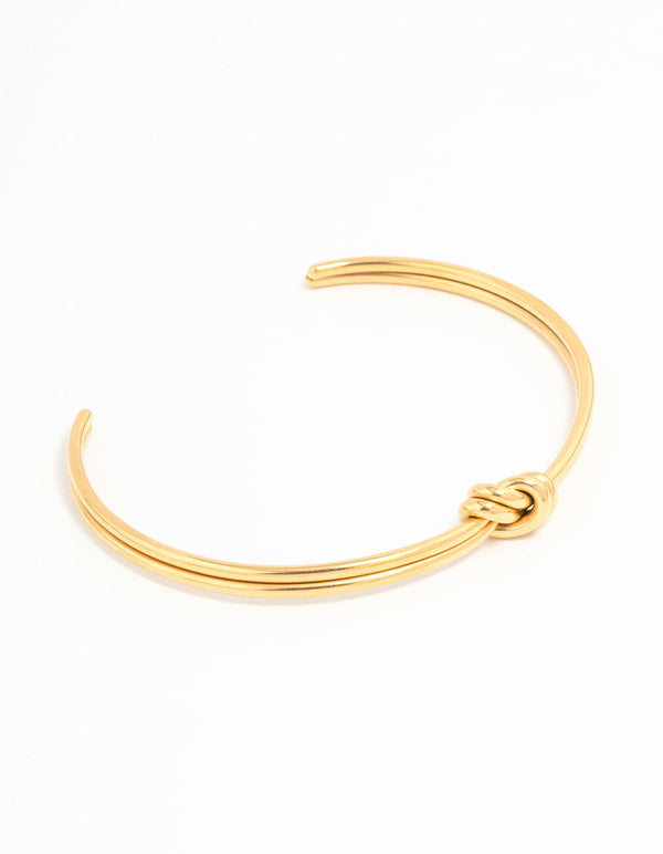 Waterproof Gold Plated Stainless Steel Knotted Wrist Cuff