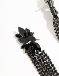 Black Diamante Cupchain Drop Earrings - link has visual effect only