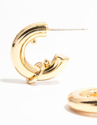 Gold Plated Mini Chubby Rondell Hoop Earrings - link has visual effect only