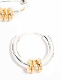Gold & Silver Plated Rondell Huggie Earrings - link has visual effect only