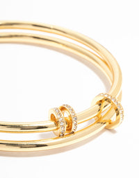 Gold Plated Layered Rondell Bangle - link has visual effect only
