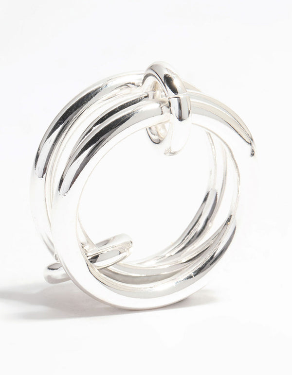 Silver Plated Connected Links Ring