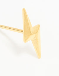 24KT Gold Plated Surgical Stainless Steel Lightning Bolt Piercing Stud - link has visual effect only