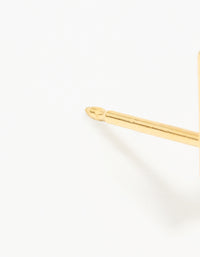 24KT Gold Plated Surgical Stainless Steel Lightning Bolt Piercing Stud - link has visual effect only