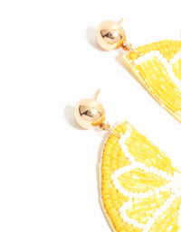 Yellow Beaded Lemon Drop Earrings - link has visual effect only