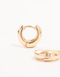 Gold Cubic Zirconia Oval Huggie Earrings 3-Pack - link has visual effect only