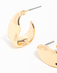 Gold Plated Wavy Molten Hoop Earrings - link has visual effect only