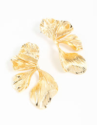 Gold Plated Organic Petal Stud Earrings - link has visual effect only