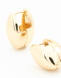 Gold Plated Pointed Huggie Earrings - link has visual effect only
