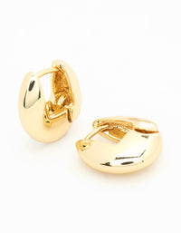 Gold Plated Mini Round Huggie Earrings - link has visual effect only