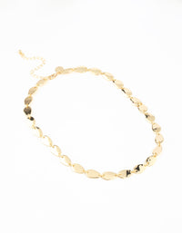 Gold Plated Oval Link Necklace - link has visual effect only