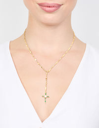 Emerald Cross Chain Y-Necklace - link has visual effect only