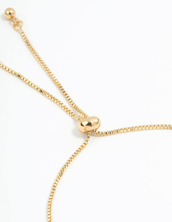 Gold Plated  Mini Cubic Zirconia Flower Toggle Bracelet