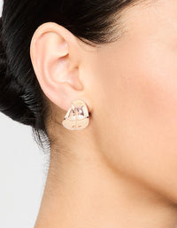 Gold Overlapped Large Hoop Earrings - link has visual effect only