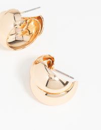 Gold Overlapped Large Hoop Earrings - link has visual effect only