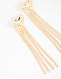 Gold Heart Snake Chain Drop Earrings - link has visual effect only