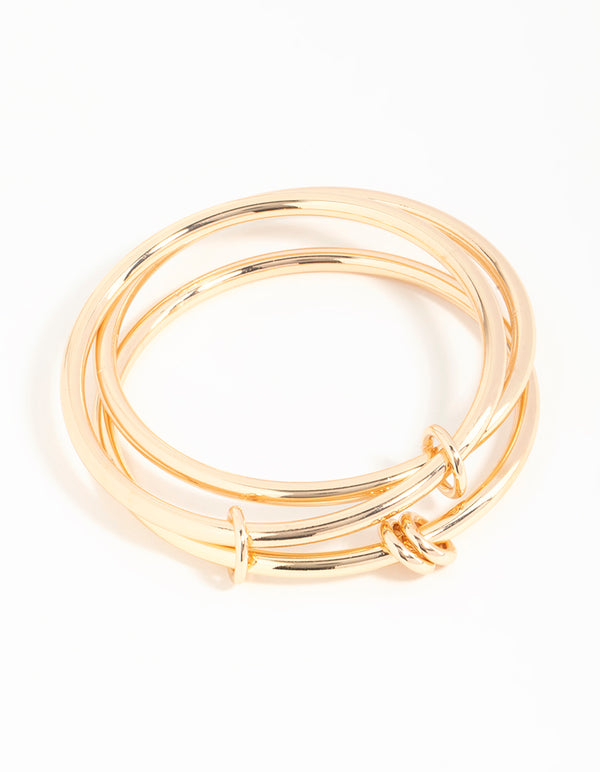 Gold Interlinked Layered Bangle