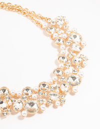 Gold Statement Diamante & Pearl Necklace - link has visual effect only