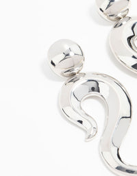 Silver Plated Long Swirl Stud Earrings - link has visual effect only