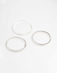 Silver Mixed Bangles 3-Pack - link has visual effect only