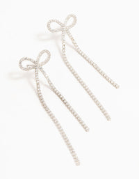 Silver Plated Cubic Zirconia Bow Drop Earrings - link has visual effect only