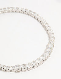 Silver Cubic Zirconia Graduating Square Tennis Bracelet - link has visual effect only