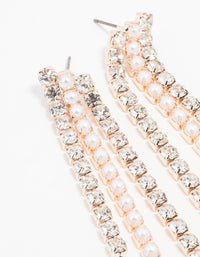 Rose Gold Waterfall Layered Drop Earrings - link has visual effect only