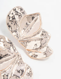 Rose Gold Half Layered Leaf Drop Earrings - link has visual effect only