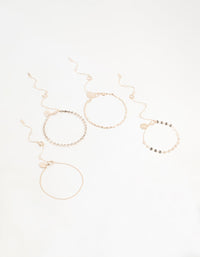 Rose Gold Mixed Chain Bracelets & Anklets 4-Pack - link has visual effect only