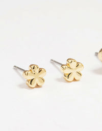 Gold Plated Brass Mini Flower Earrings 4-Pack - link has visual effect only