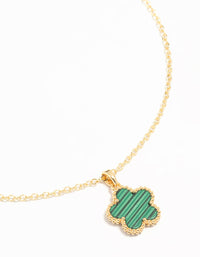 Gold Plated Emerald Flower Pendant Necklace - link has visual effect only