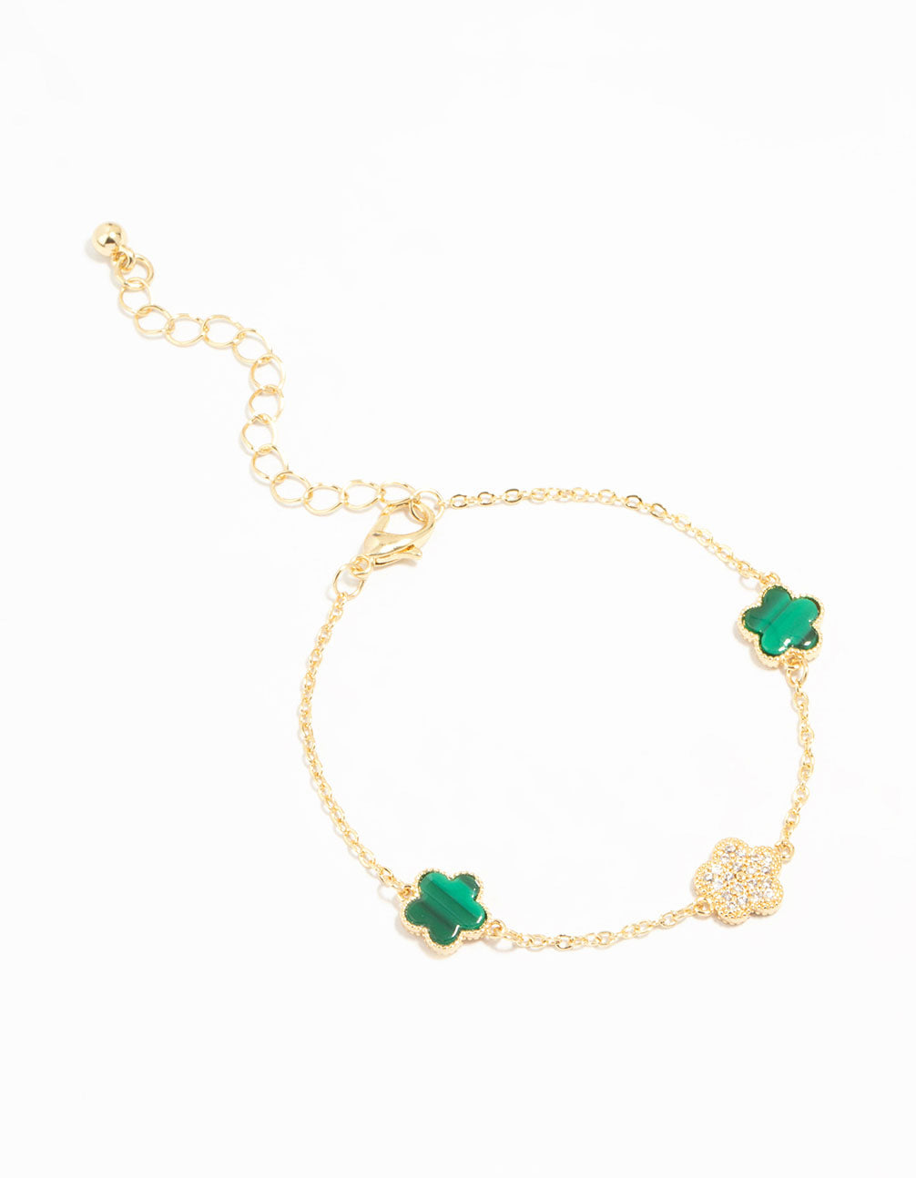Gold Plated Trio Flower Bracelet