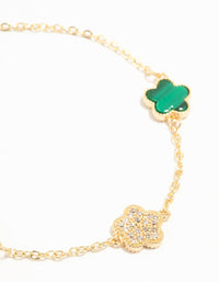 Gold Plated Trio Flower Bracelet - link has visual effect only