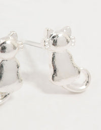 Silver Cat Stud Earrings - link has visual effect only