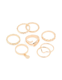 Gold Swirl Mixed Stacking Rings 8-Pack - link has visual effect only