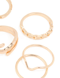 Gold Swirl Mixed Stacking Rings 8-Pack - link has visual effect only