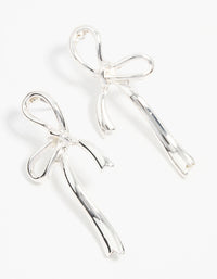 Silver Bow Drop Earrings - link has visual effect only