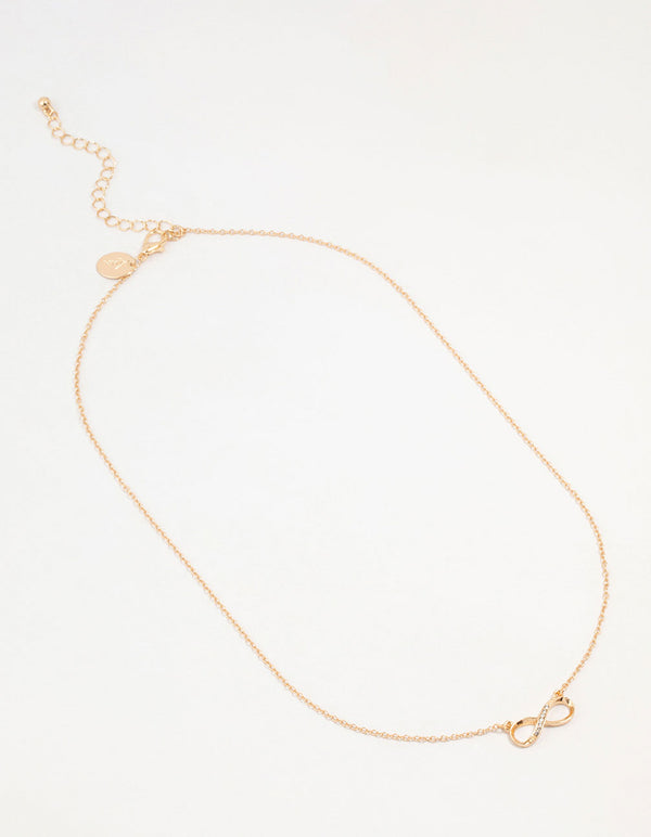 Gold Diamante Infinity Necklace