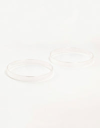Flat Silver Bangles 2-Pack - link has visual effect only