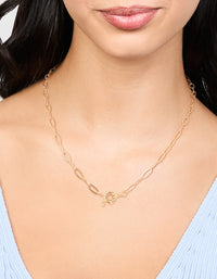 Gold Plated Pin Chain Necklace - link has visual effect only